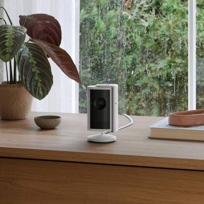 Exterior security camera at an entry point