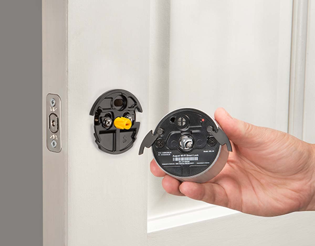Smart lock installed for keyless entry at a vacation rental