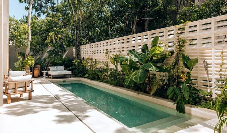 Lagoon-style water feature at Mayakoba