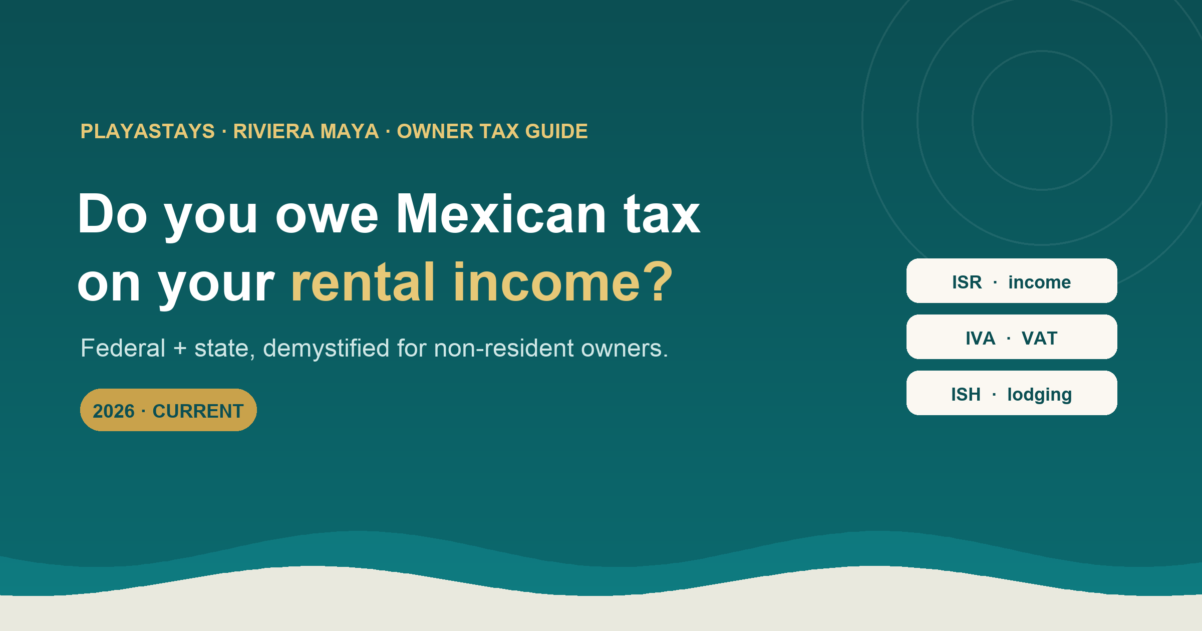 Do you owe Mexican tax on your rental income? ISR, IVA and ISH for non-resident owners, 2026.